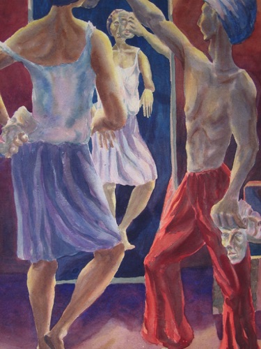 'Behind the mask',
LundBC, Aquarell 1984,
50 x 40 'Behind the mask',
LundBC, Aquarell 1984,
50 x 40